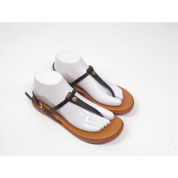 Cole Haan Flora Black Leather Adjustable Toe Sandals Slingback Women 7 - Picture 1 of 9